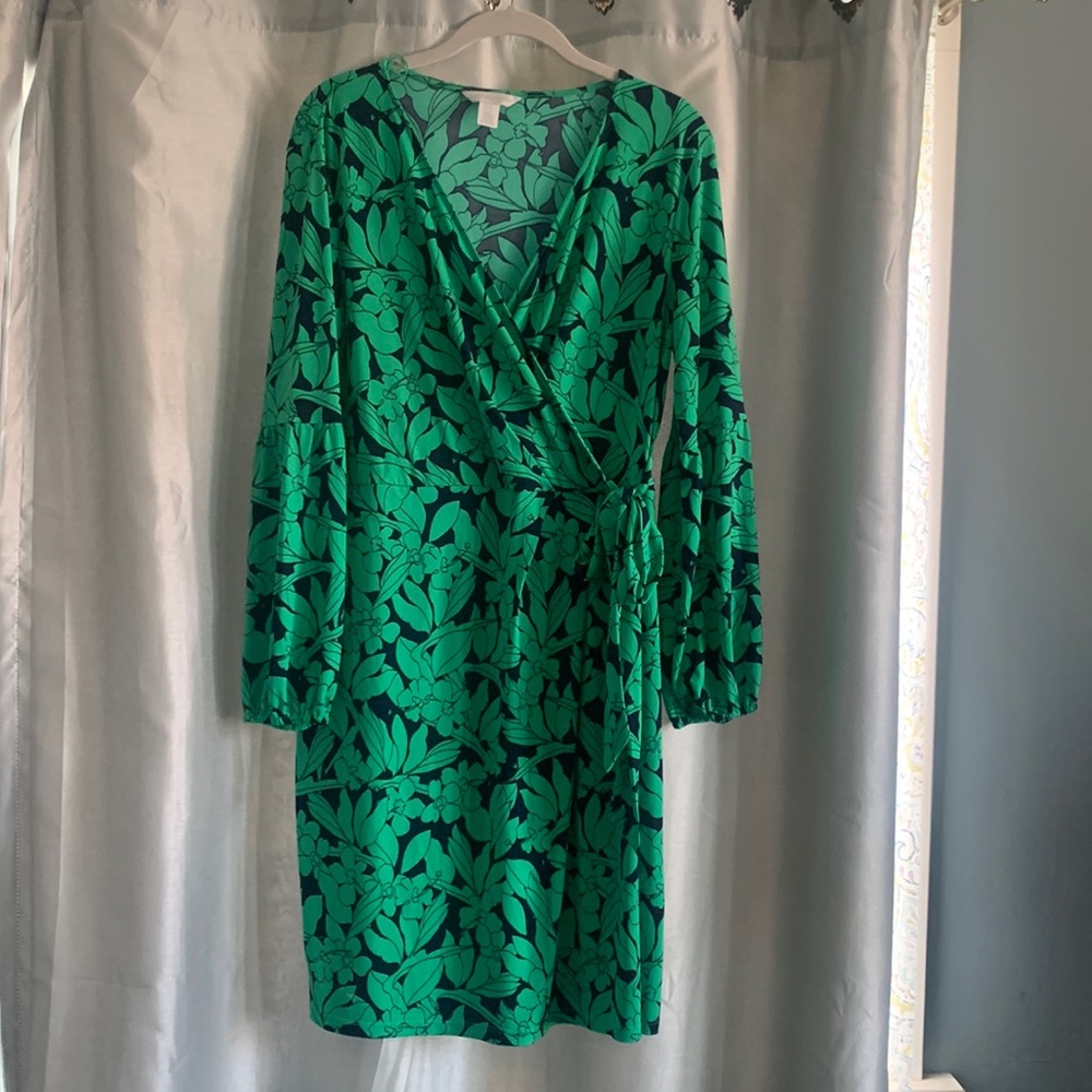 London Times faux wrap dress